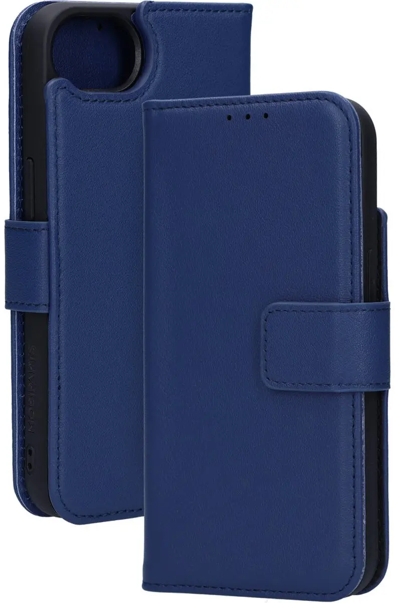 Mobiparts MP-128837 Hoesje iPhone 16/17 - Wallet 2-in-1 - MagSafe - Echt Leder - Blauw