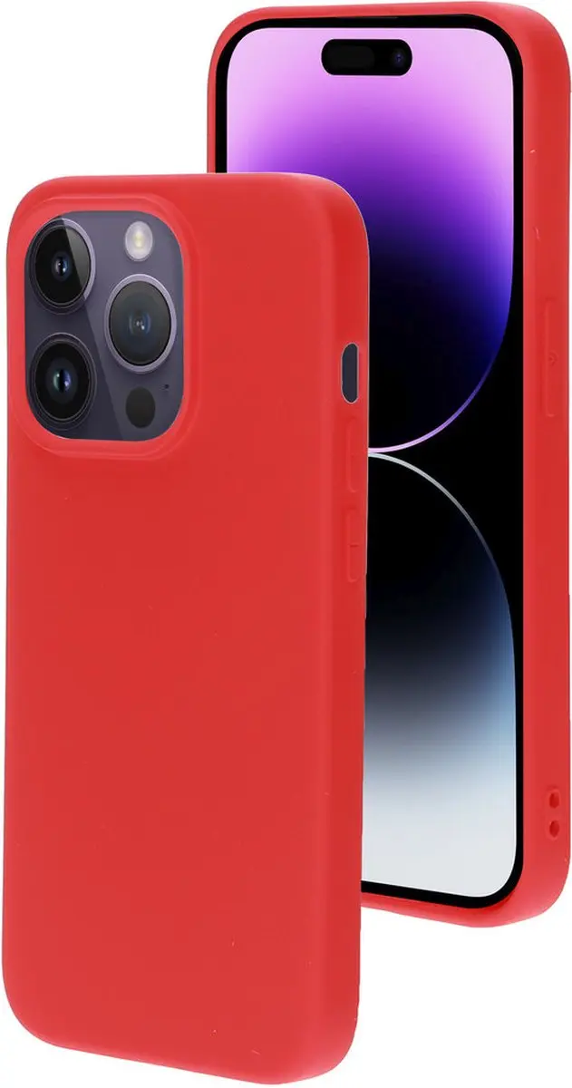 Mobiparts Hoesje iPhone 14 Pro Siliconen Rood