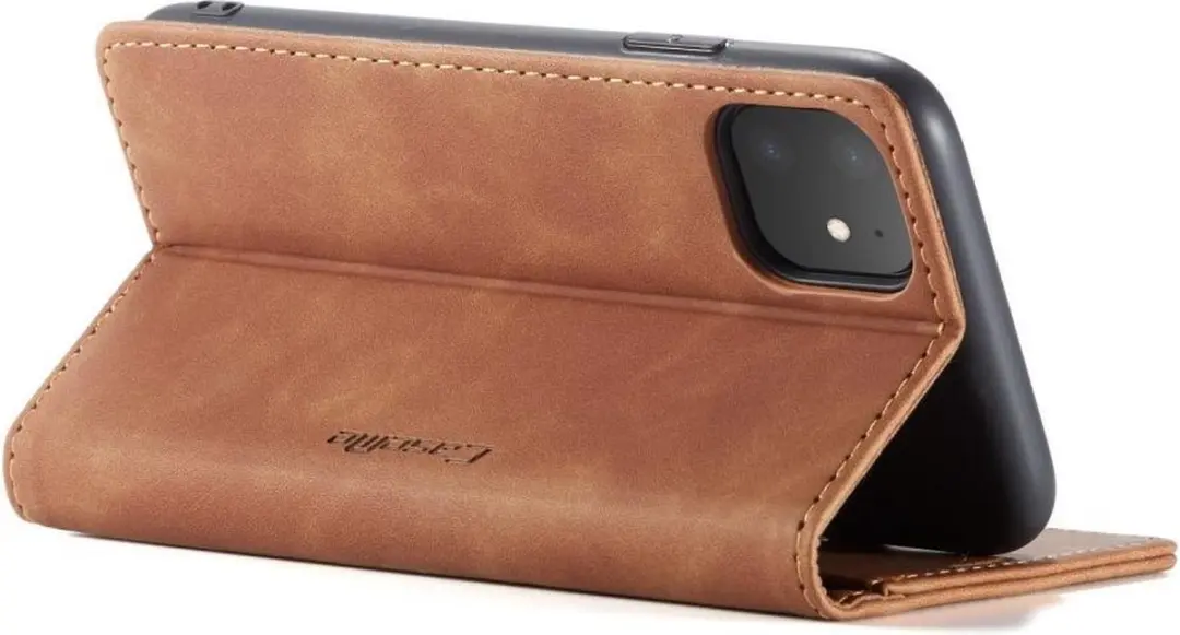 Caseme Book Case iPhone 11 Hoesje - Bruin