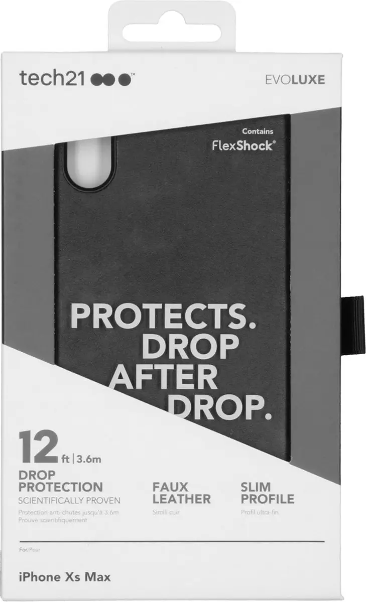 Tech21 Evo Luxe iPhone Xs Max Hoes - Zwart leer - afbeelding 6 van 6