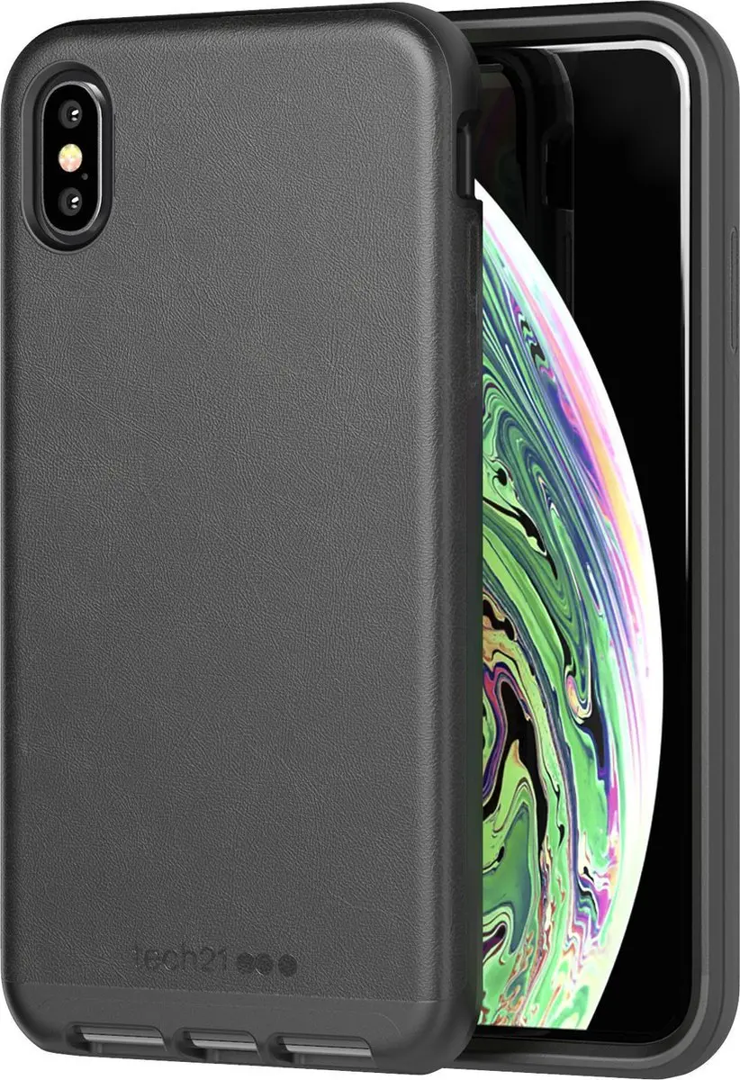 Tech21 Evo Luxe iPhone Xs Max Hoes - Zwart leer