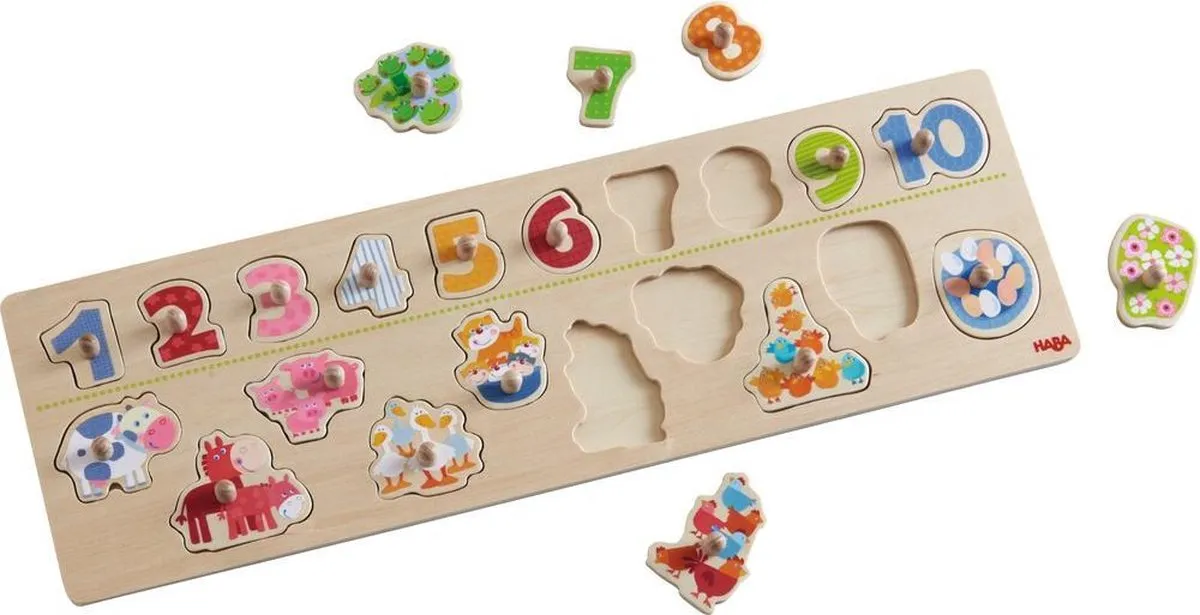 Haba Inlegpuzzel Beestachtig Telplezier 20-delig - Multicolor