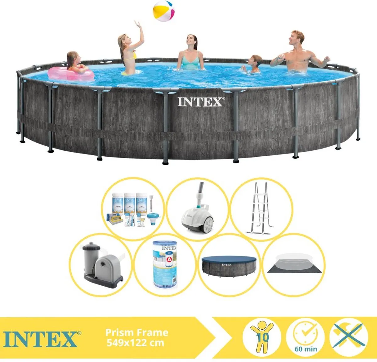 Intex Prism Frame 26744GN Opzetzwembad 549x122cm