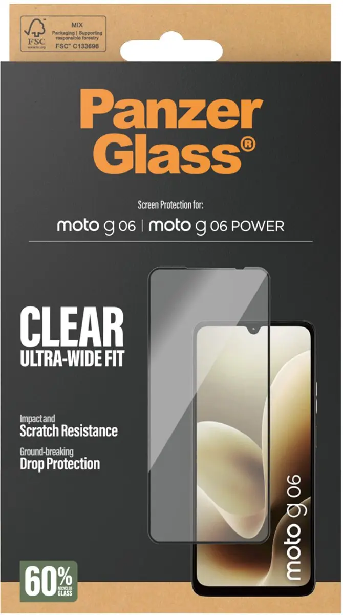 PanzerGlass Moto G06 Screen Protector - Ultra-Wide Fit - Doorzichtig