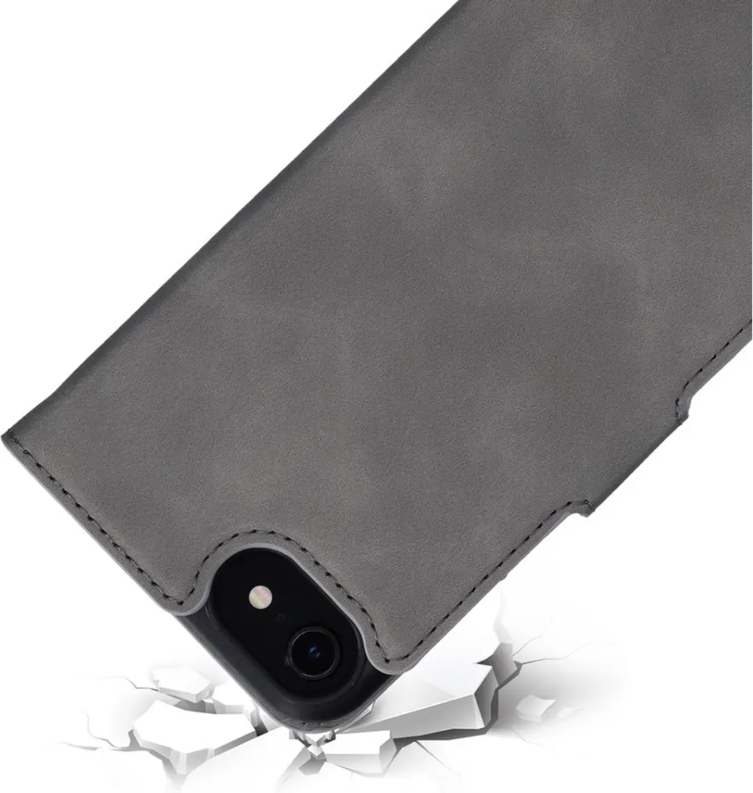 Mobiparts MP-121015 Wallethoesje iPhone 7/8/SE - Eco Leer Grijs