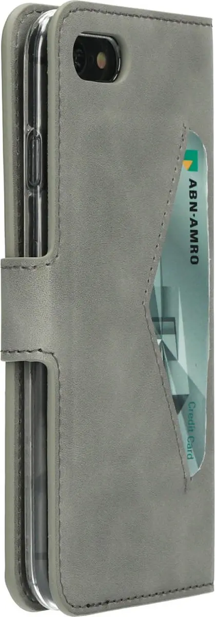 Mobiparts MP-121015 Wallethoesje iPhone 7/8/SE - Eco Leer Grijs