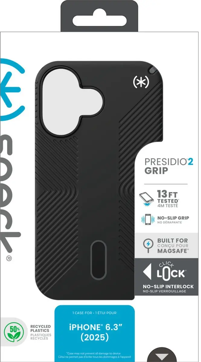 Speck Presidio2 Grip 150959-D143 iPhone Hoesje - Zwart
