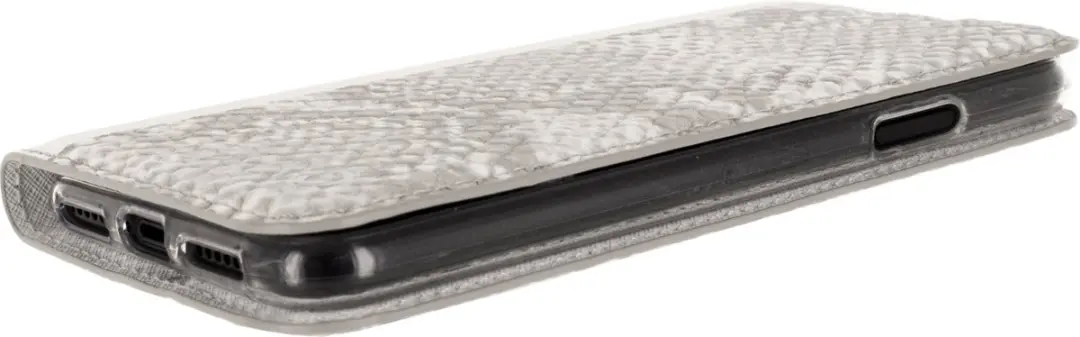 Mobilize Premium Gelly Bookcase iPhone X - 2 Pasjes - Snake Light Grey