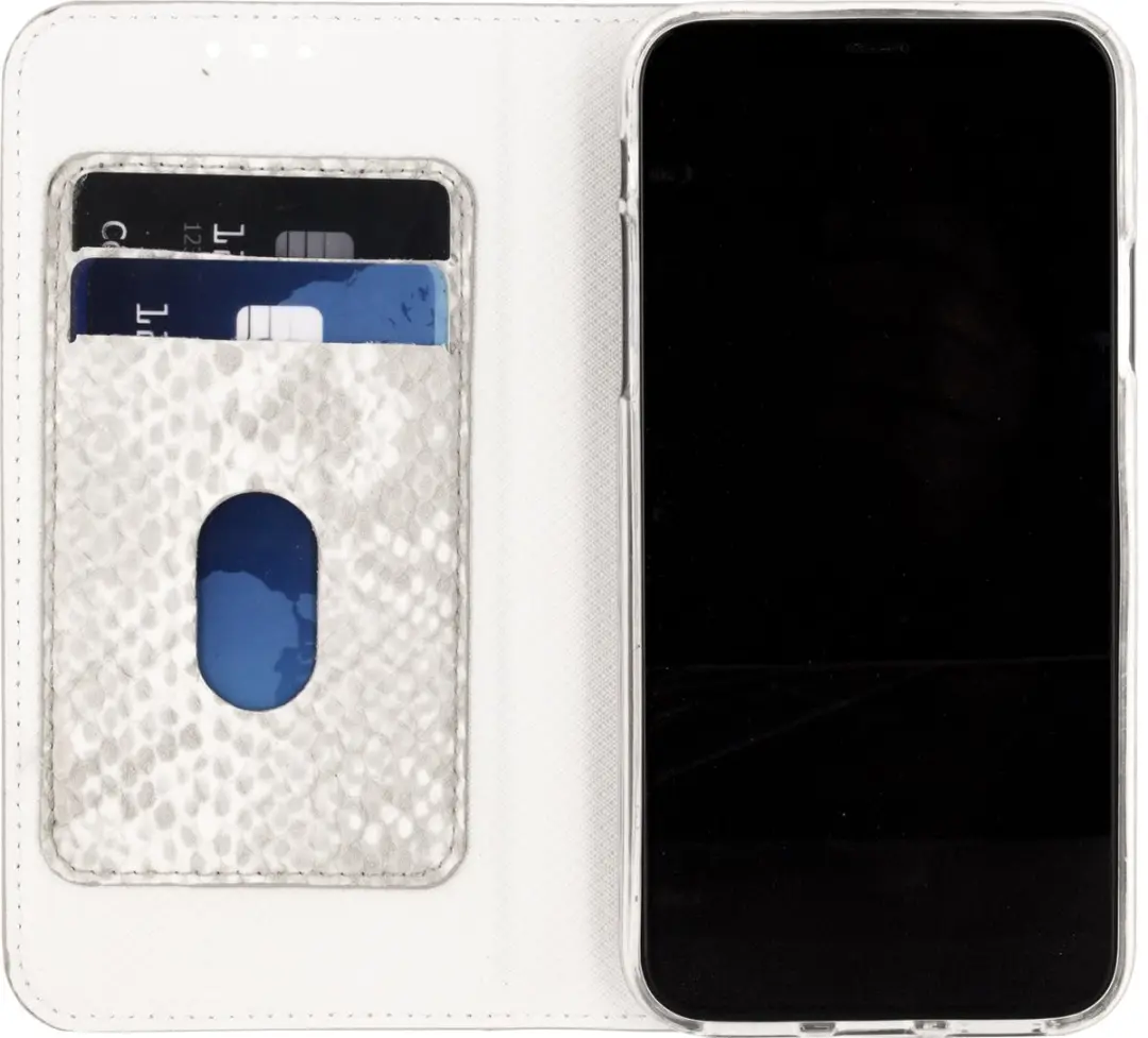Mobilize Premium Gelly Bookcase iPhone X - 2 Pasjes - Snake Light Grey