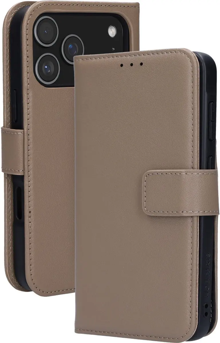 Mobiparts MP-130627 Hoesje iPhone 17 Pro Max - Wallet 2-in-1 Beige