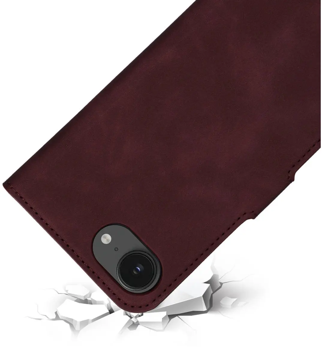 Mobiparts MP-128833 Hoesje iPhone 16/17 - Wallet - Eco Leer - Paars/Rood