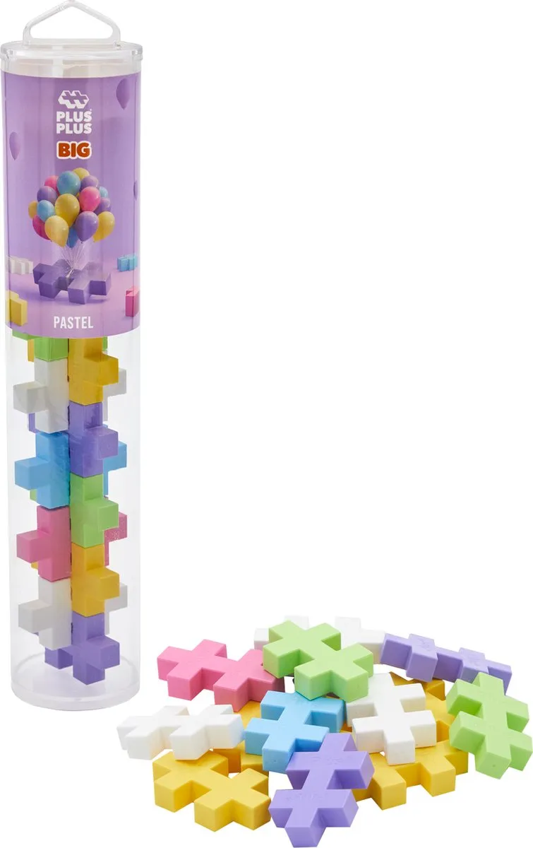 Plus-Plus BIG Tube Pastel Bouwset 15 Stuks