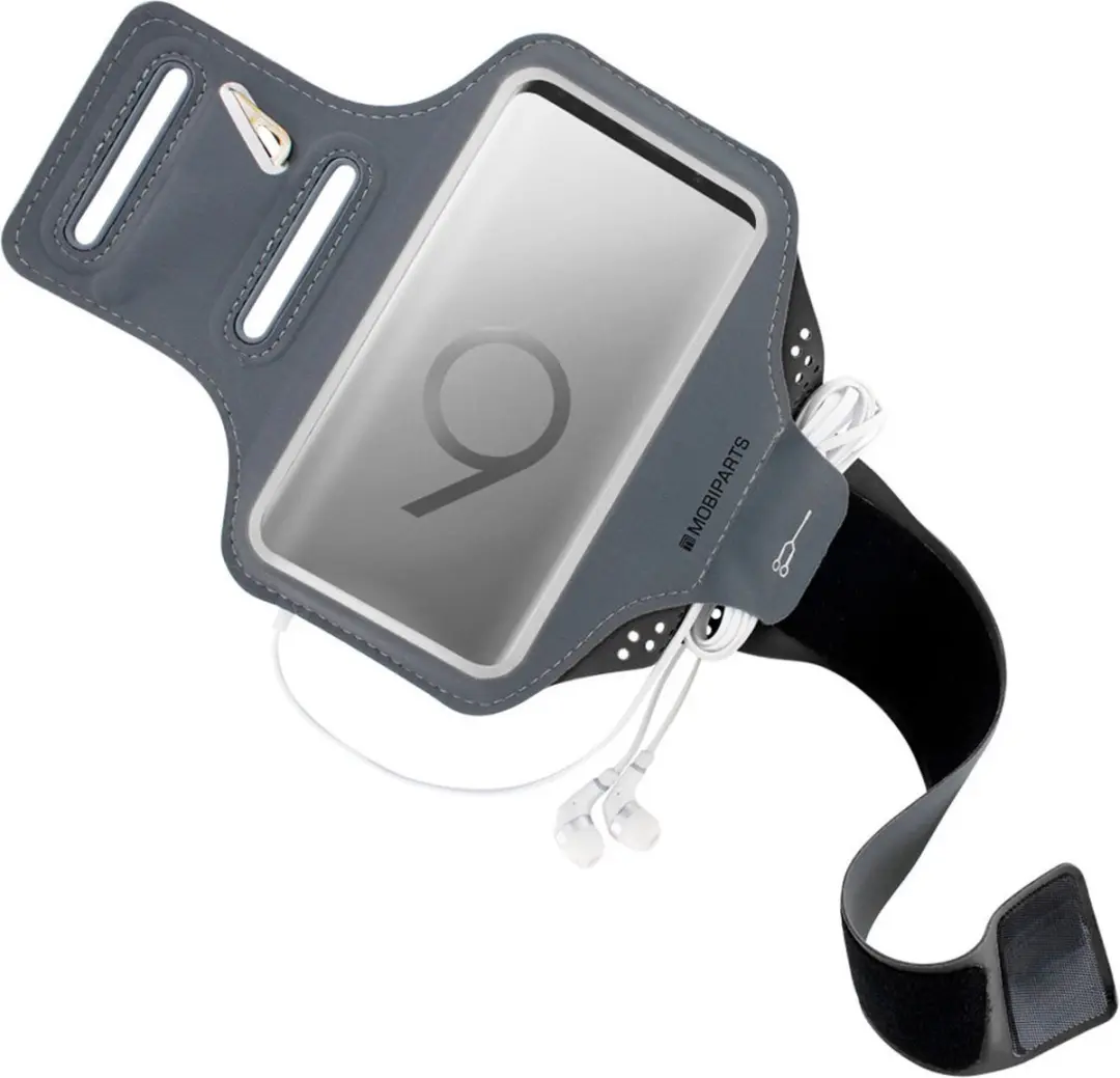 Mobiparts MP-74938 Hardlooparmband - Samsung Galaxy S9 - 5 Pasjes - Zwart