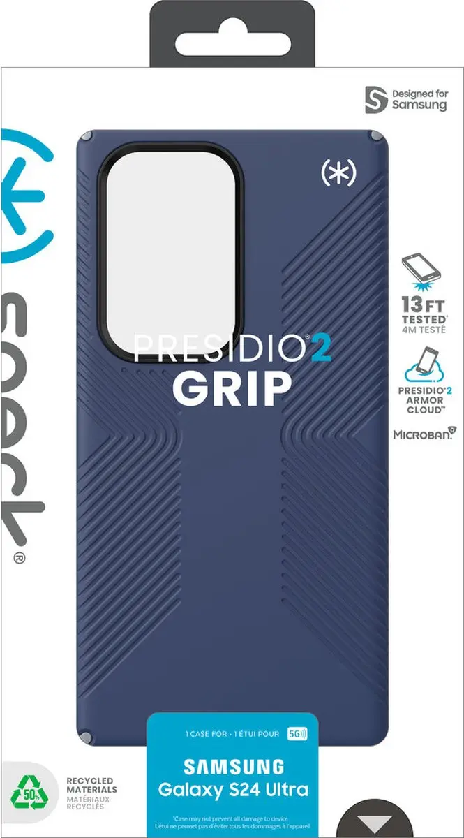 Speck Presidio2 Grip Hoesje - Samsung Galaxy S24 Ultra - Blauw
