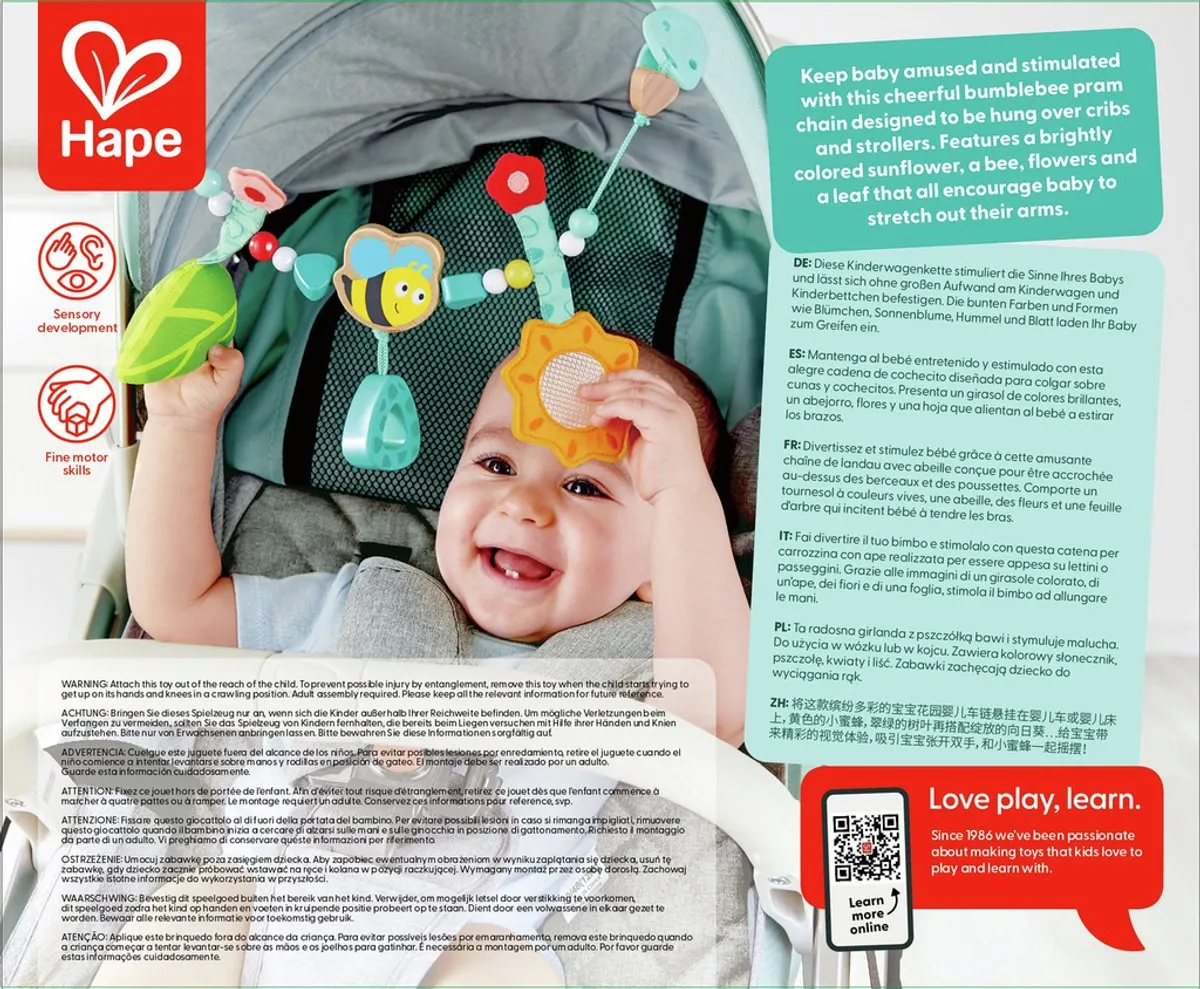 Hape Kinderwagenkette Hummelchen - Veelkleurig