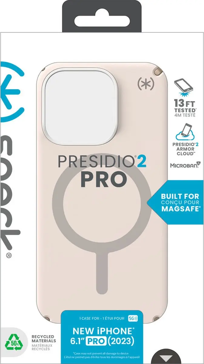 Speck Presidio2 Pro 150564-3214 Hoesje iPhone 15 Pro - MagSafe - Beige/Geel