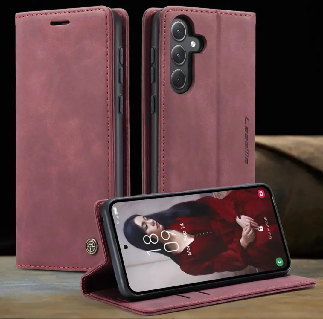 Caseme 013 Book Case Hoesje Samsung Galaxy A56 - Rood