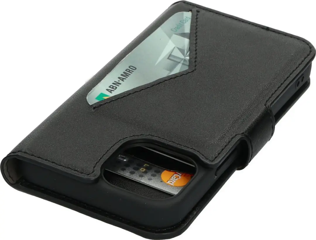 Mobiparts MP-118628 Hoesje iPhone 12/13 Mini - Eco Leer - Zwart