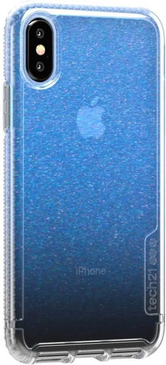 Tech21 Pure Shimmer Backcover iPhone X/Xs - Blauw T21-6586