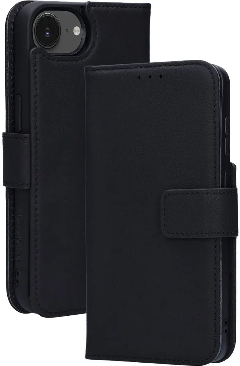 Mobiparts MP-128834 Hoesje iPhone 16/17 - MagSafe Leder Wallet 2-in-1 - Zwart