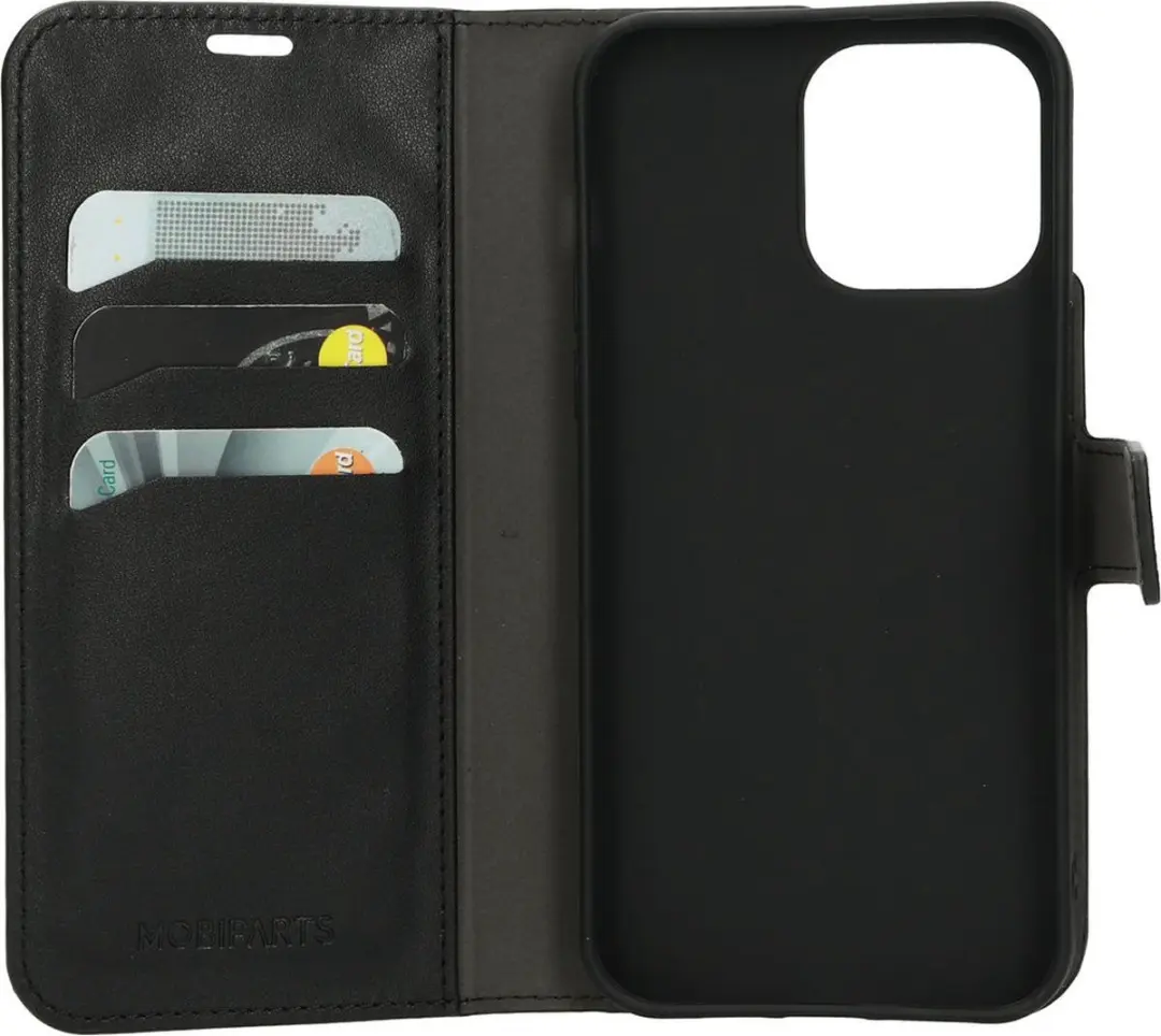 Mobiparts MP-122613 Hoesje iPhone 14 Pro - Wallet Eco Leer - Zwart - afbeelding 6 van 6