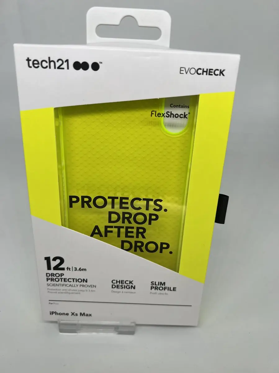 Tech21 Evo Check Hoesje iPhone Xs Max - Geel Neon
