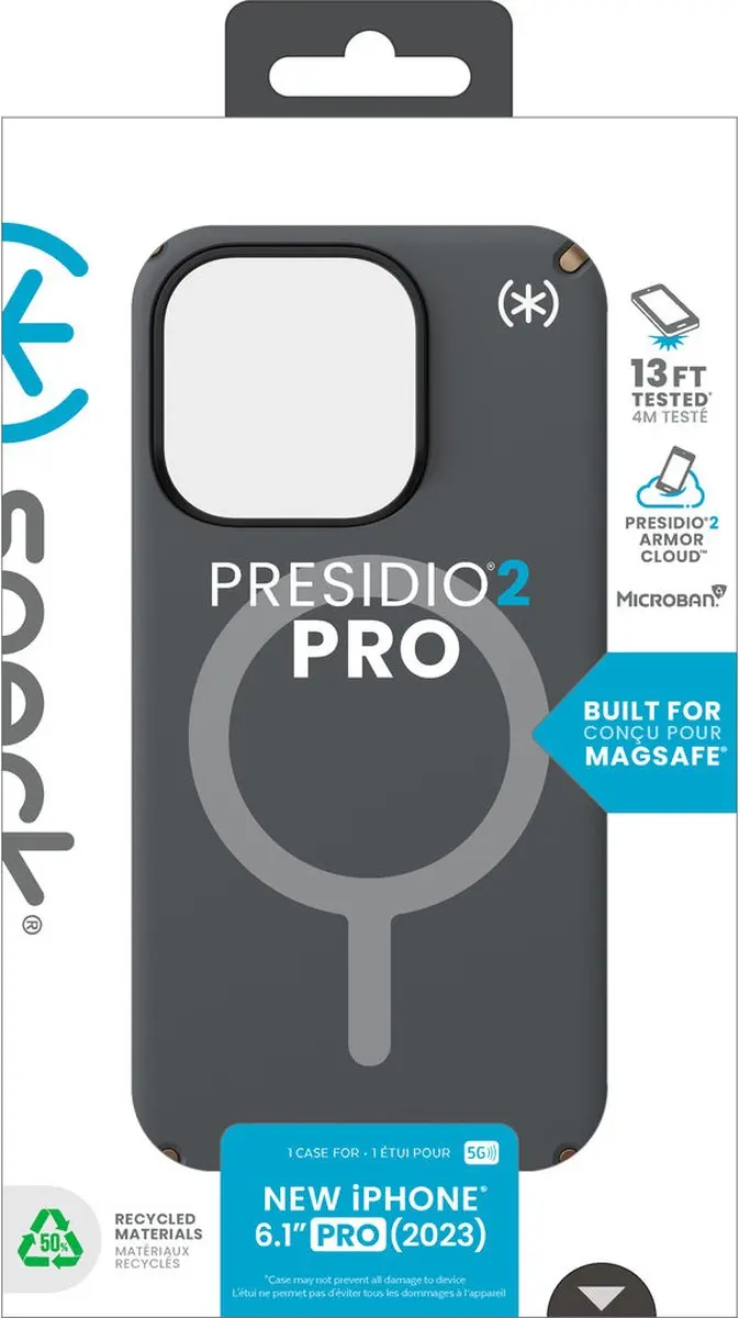 Speck Presidio2 Pro 150564-3212 Hoesje iPhone 15 Pro - Grijs