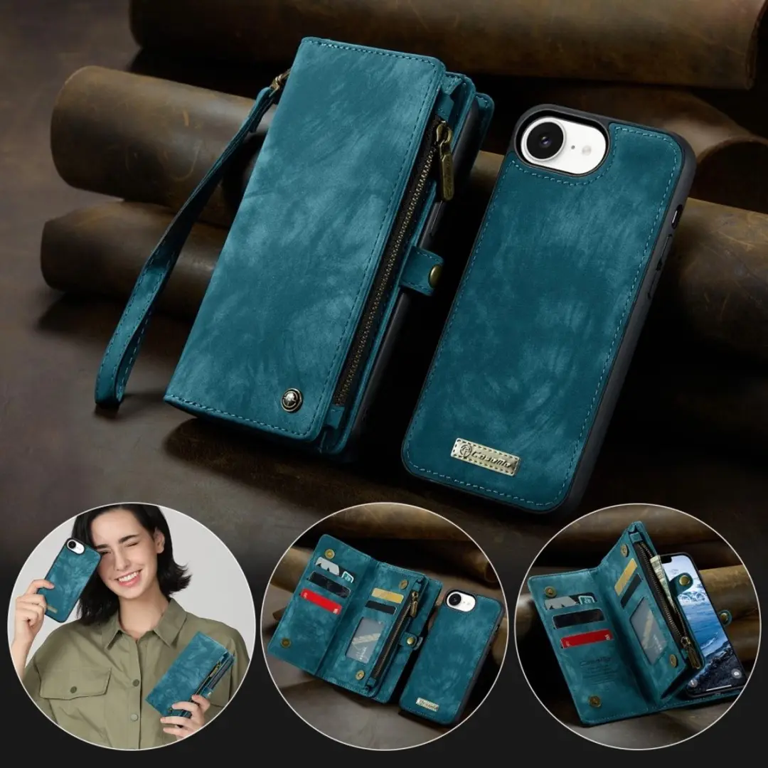 Caseme 008 iPhone Hoesje - Book Case & Portemonnee Blauw