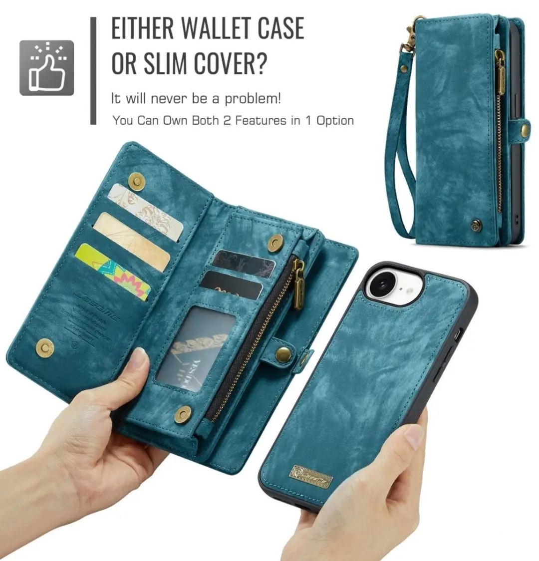 Caseme 008 iPhone Hoesje - Book Case & Portemonnee Blauw