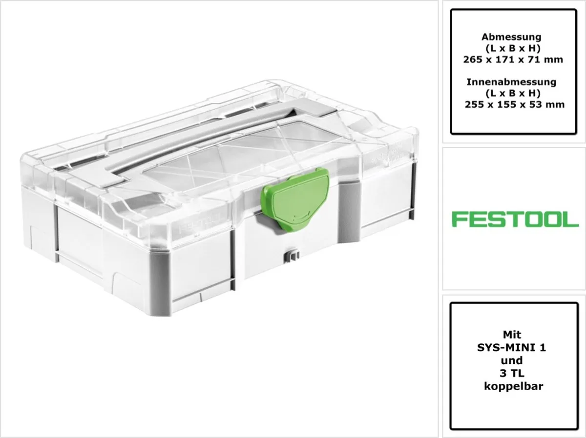 Festool MINI-SYSTAINER T-LOC 203813 - Transparant/Wit