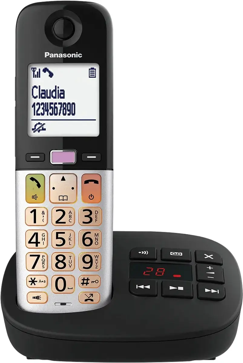 Panasonic KX-TGU430EXB Seniorentelefoon - 1 Handset - Antwoordapparaat - Zwart/Grijs