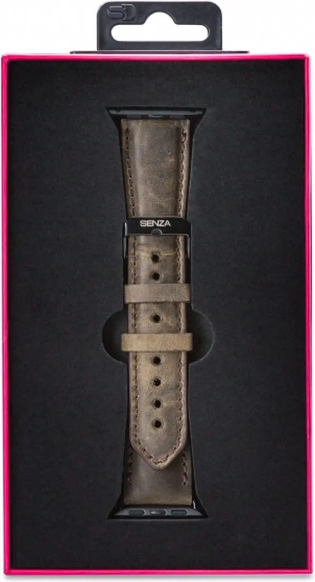Senza Raw Leren Bandje Apple Watch Series 7 41mm - Chestnut Brown