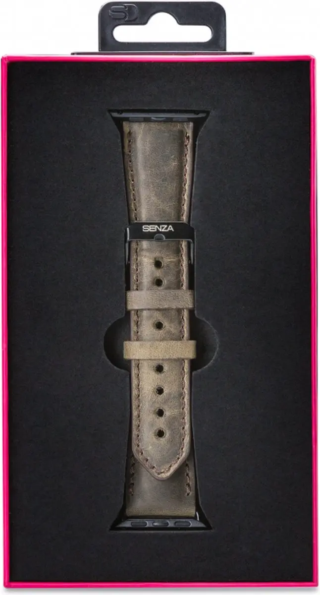 Senza Raw Leren Bandje Apple Watch Series 7 41mm - Chestnut Brown