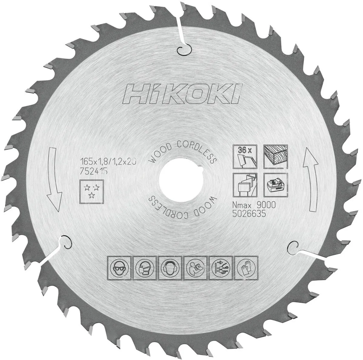 Hikoki HM 165x20 Z36 Cirkelzaagblad