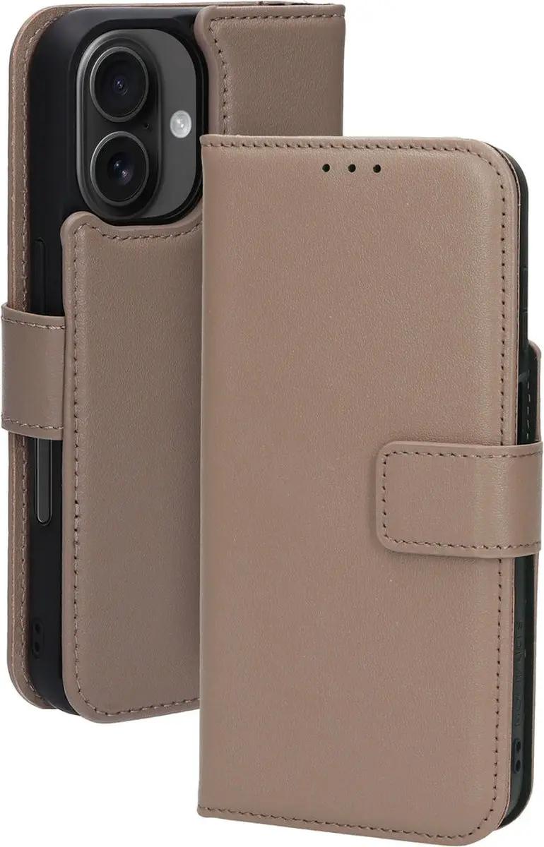 Mobiparts MP-127231 iPhone 16 Hoesje - Wallet 2-in-1 Beige