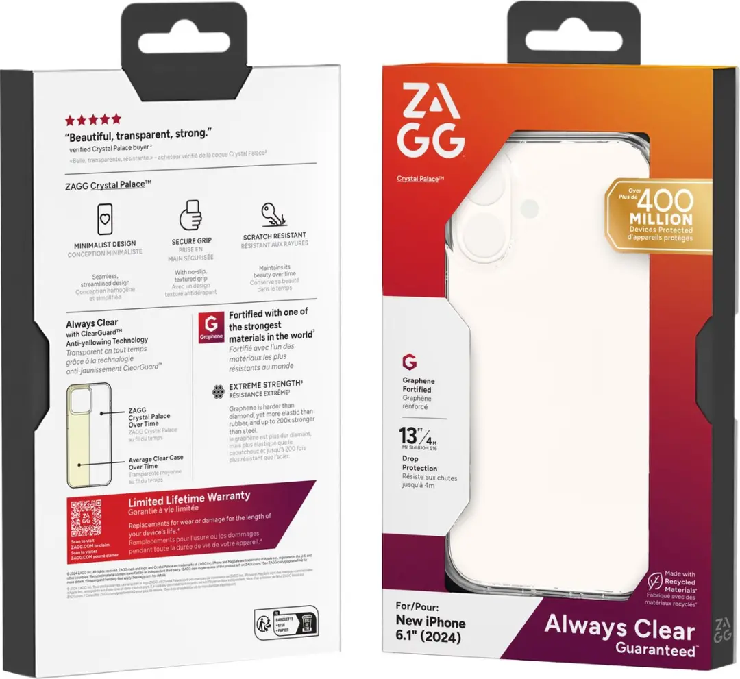 ZAGG Crystal Palace Hoesje iPhone 16 - Zwart - 840390318749