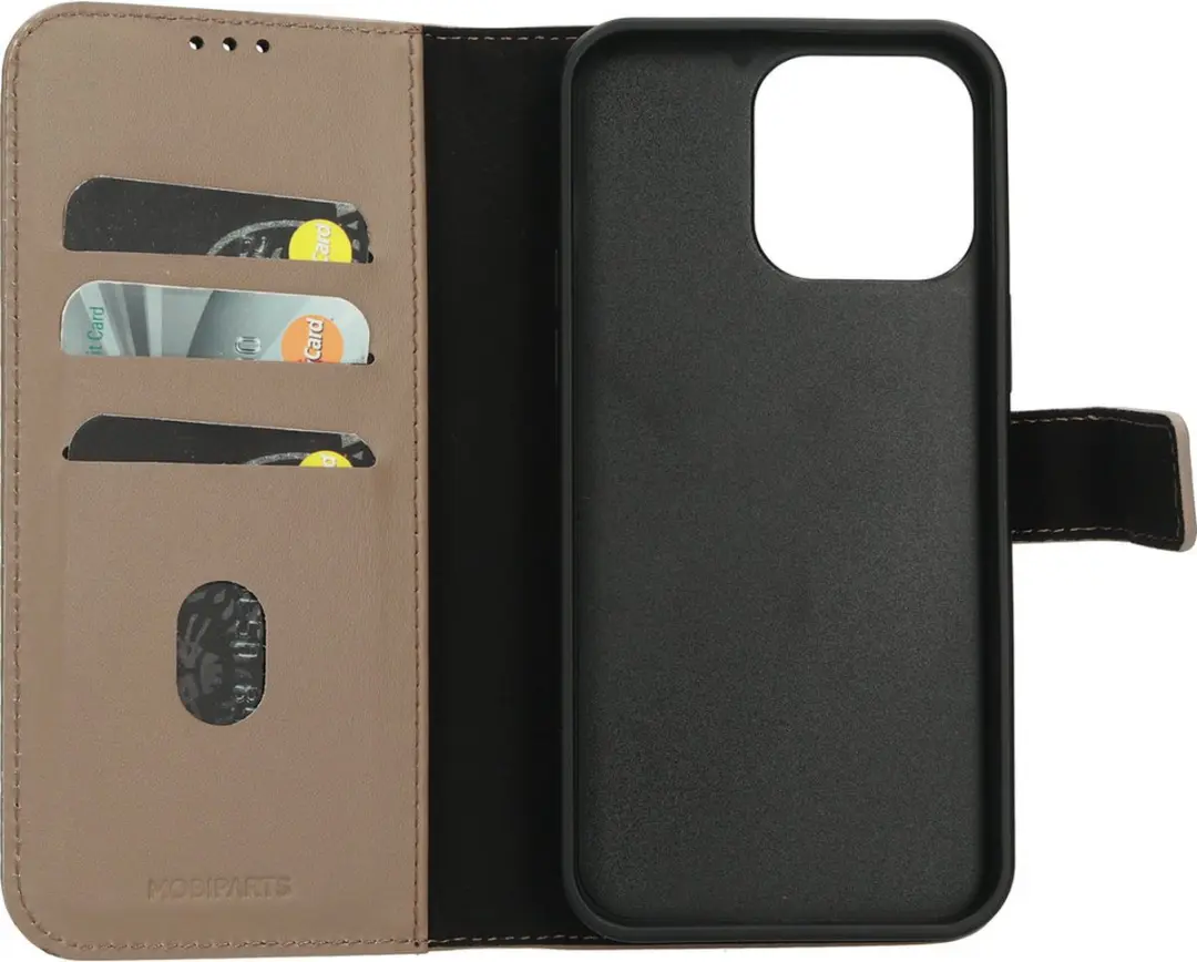 Mobiparts MP-124375 Hoesje iPhone 15 Pro Max - Wallet Beige