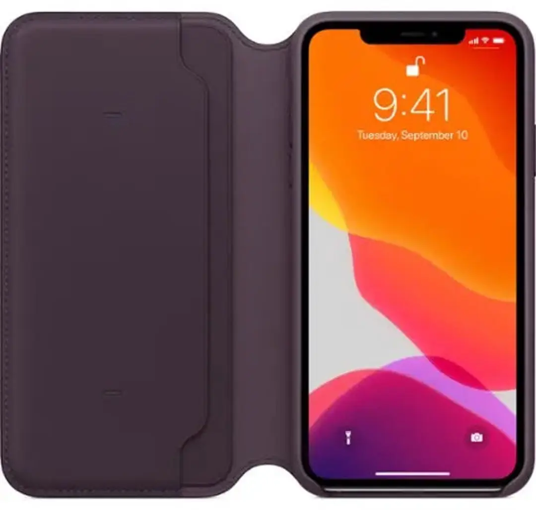 Apple iPhone 11 Pro Max Leather Folio - Aubergine