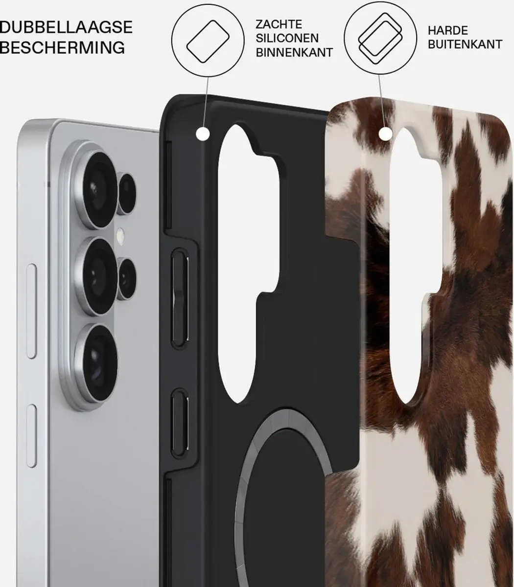 Burga Tough MagSafe Hoes Samsung Galaxy S26 Ultra - Wit/Bruin