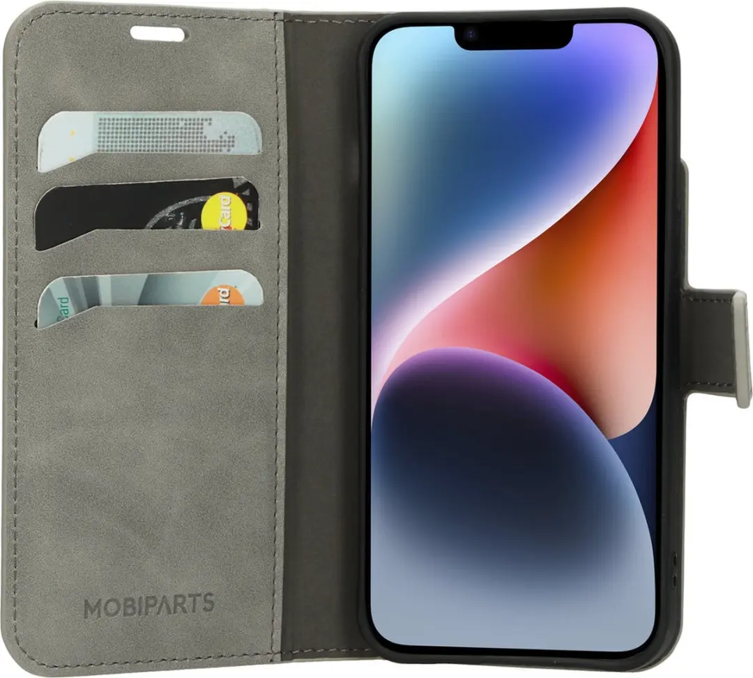 Mobiparts MP-122615 Hoesje iPhone 13/14 - Wallet - Grijs