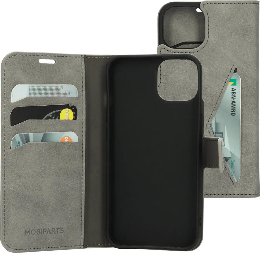 Mobiparts MP-122615 Hoesje iPhone 13/14 - Wallet - Grijs - afbeelding 6 van 6