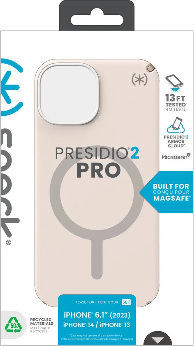 Speck Presidio2 Pro 150558-3214 Hoesje - iPhone 13/14/15/16 - MagSafe - Beige/Geel