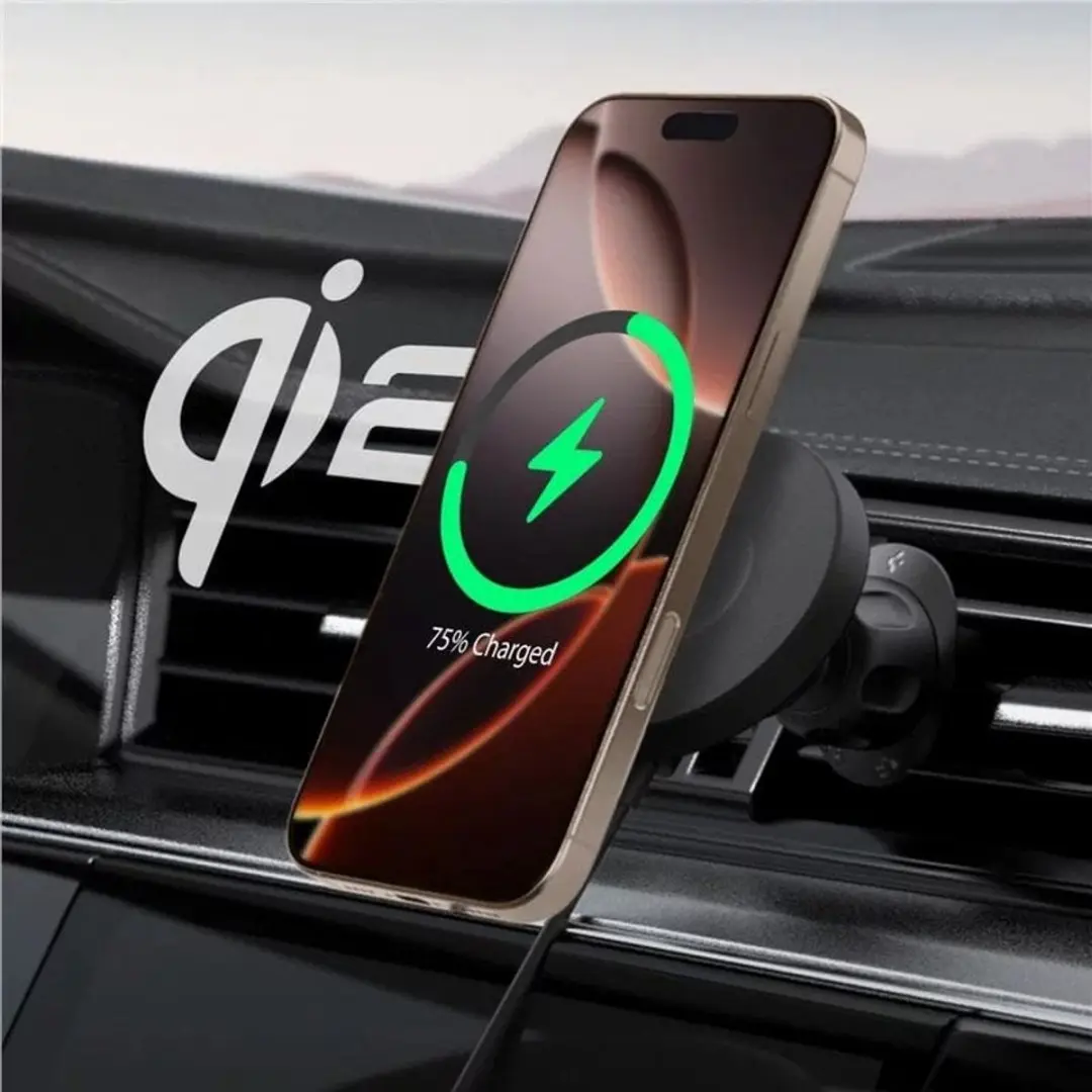 Spigen OneTap Pro 4 ITQ12W Autolader - MagSafe - Zwart
