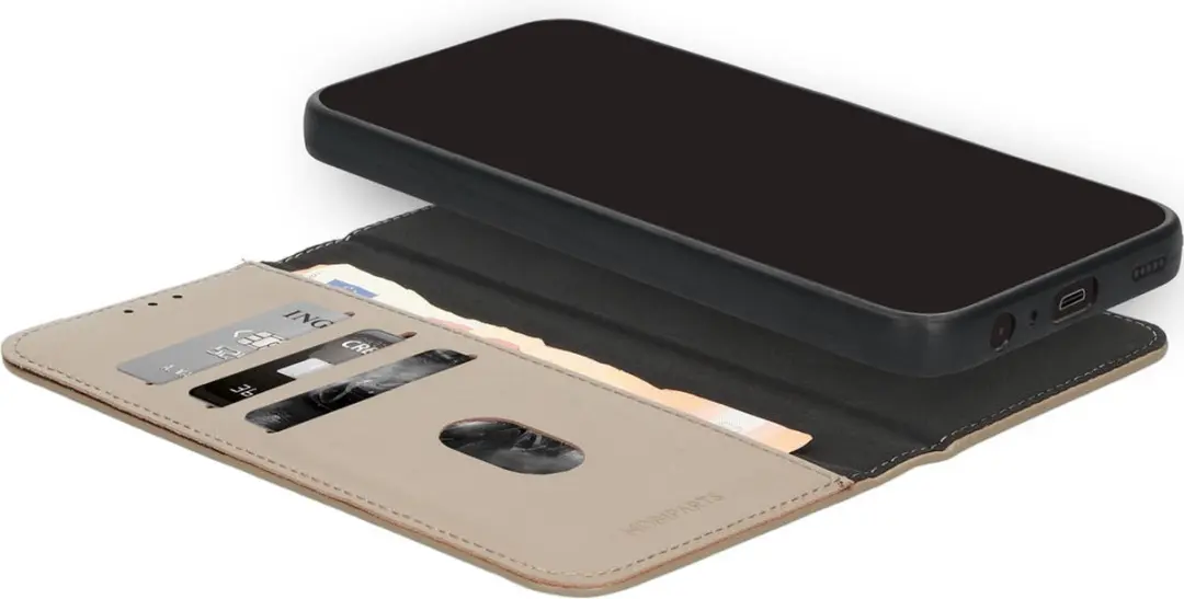 Mobiparts MP-127232 Hoesje iPhone 16 Pro - Wallet 2-in-1 Beige