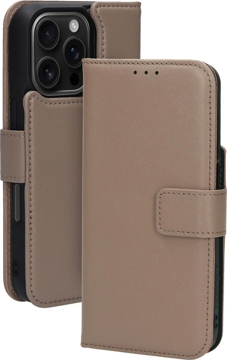 Mobiparts MP-127232 Hoesje iPhone 16 Pro - Wallet 2-in-1 Beige