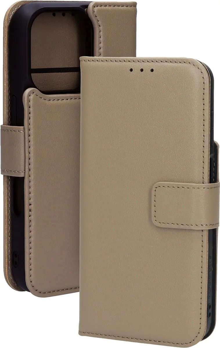 Mobiparts MP-127232 Hoesje iPhone 16 Pro - Wallet 2-in-1 Beige
