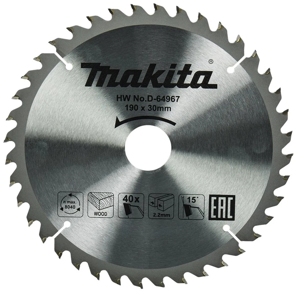 Makita Cirkelzaagblad D-64967 Hout 190mm 40T