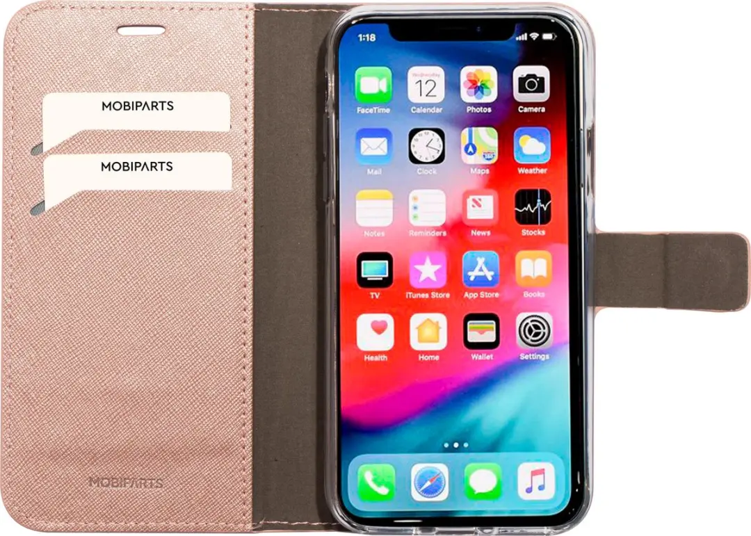 Mobiparts MP-80774 iPhone Hoesje Roze - 3 Opbergvakken