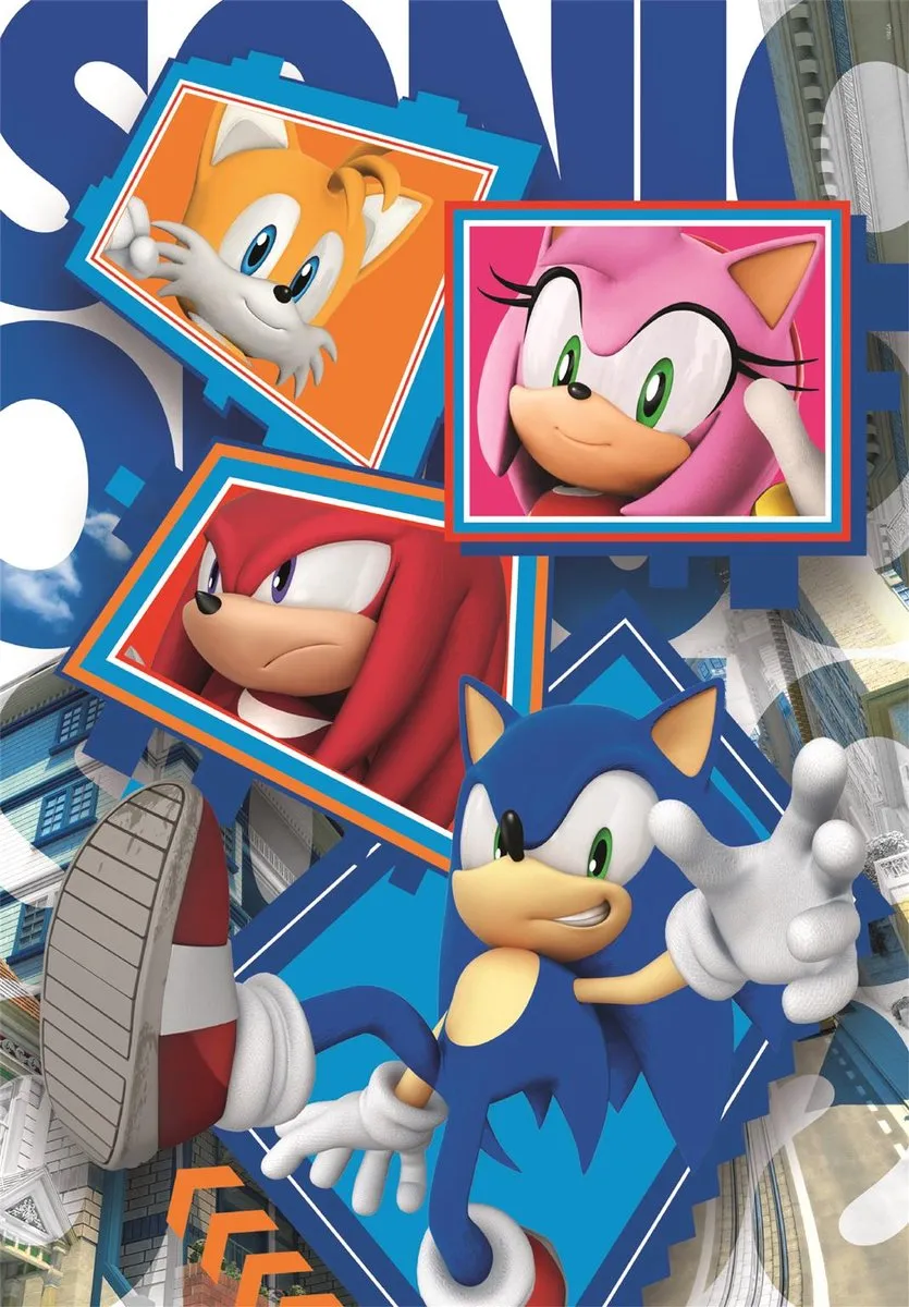 Clementoni Sonic Kinderpuzzel 104 Stukjes - Multikleur