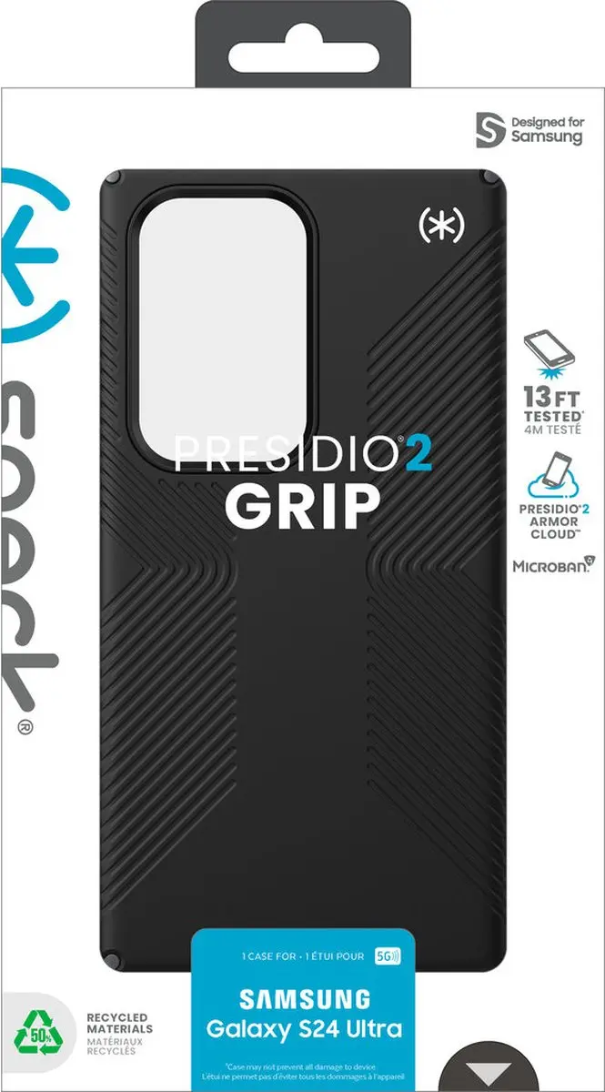 Speck Presidio2 Grip 150619-3205 Hoesje - Samsung Galaxy S24 Ultra - Zwart